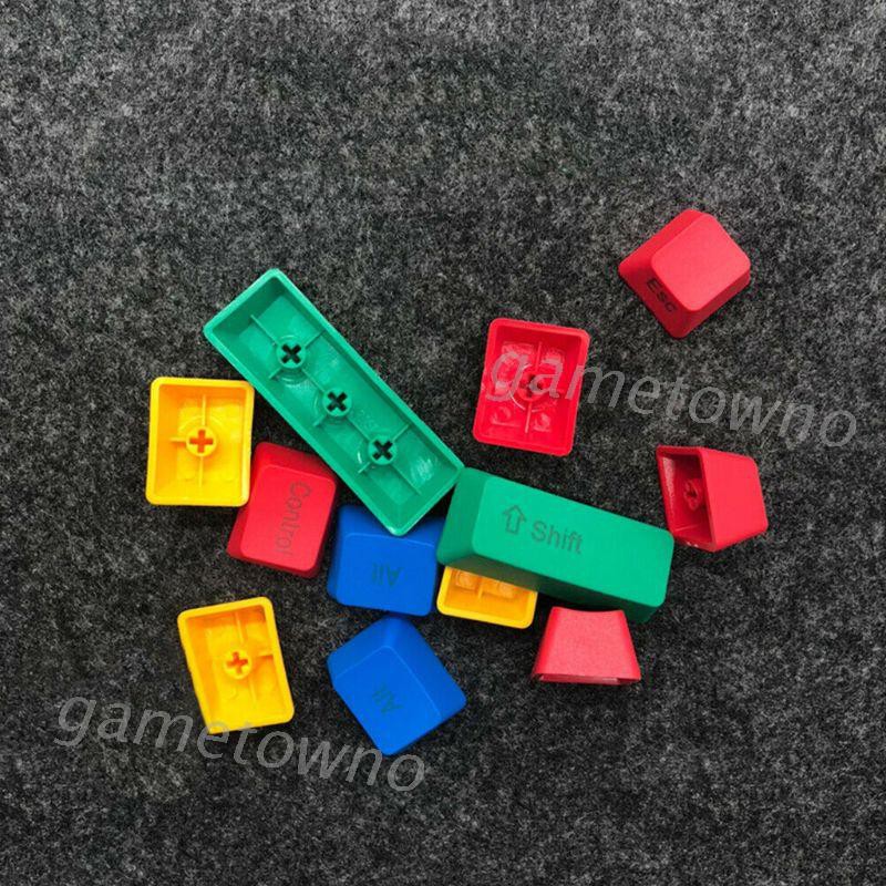 12pcs Replacement Mechanical Keyboard OEM Profile Keycap Set RGBY Color Durable