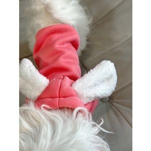 Áo mũ trùm tai thỏ dành cho thú cưng - Màu thật đậm hơn