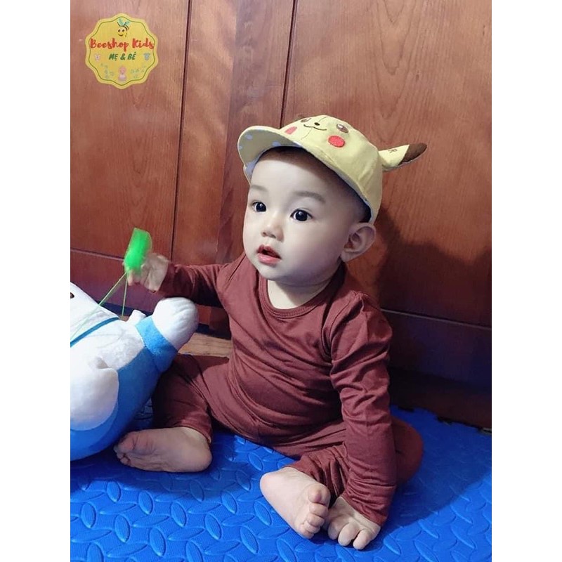 Bộ Dài Tay Thun Lạnh Cho Bé Gái, Bé Trai Minky Mom Vải Cotton 100% Trơn Basic, Bộ Quần Áo Trẻ mặc nhà, mặc mùa hè (DT1)