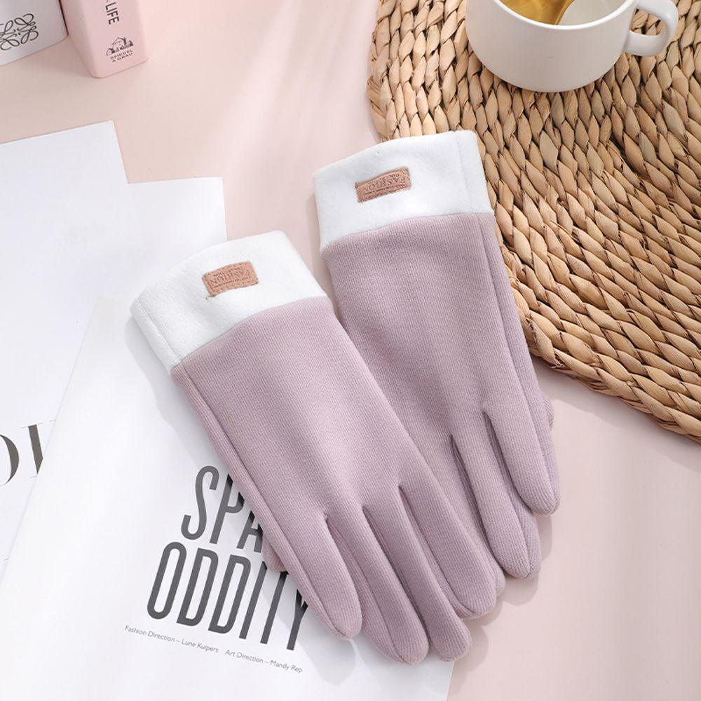 Găng Tay Lái Xe Ngắn Màu Sắc Trơn Giữ Ấm VANES1 Cho Nữ