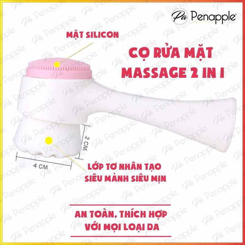 [ SALE SỈ] Cọ Massage Rửa Mặt KOREA 2 Đầu 3D Gai Silicon Và Tơ Nhân Tạo | BigBuy360 - bigbuy360.vn