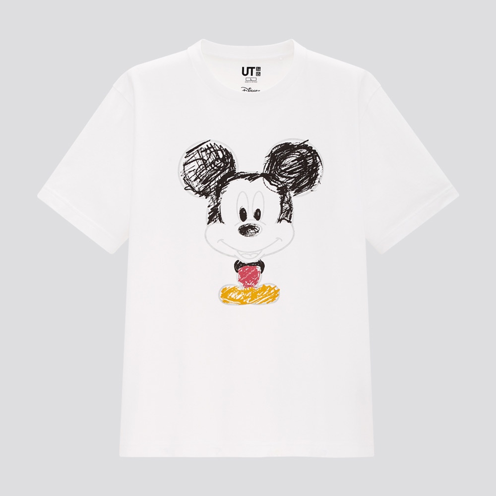 DISNEY Áo Thun Uniqlo Tay Ngắn In Hình Chuột Mickey Thời Trang Cho Cặp Đôi 449506