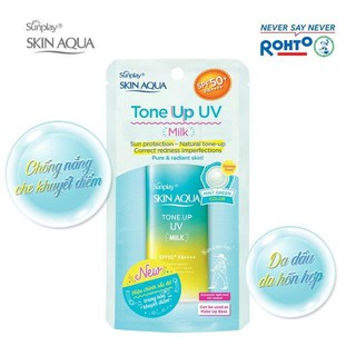 Sữa chống nắng hiệu chỉnh sắc da Mint Green Sunplay Skin Aqua Tone Up UV Milk 50ml (chai xanh)