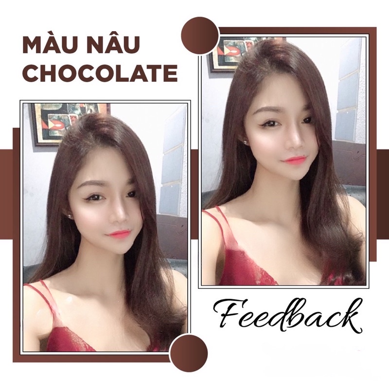 Thuốc Nhuộm Tóc Màu Nâu socola / Nâu Chocolate Lên Từ Nền Đen Không Tẩy 100g - Khanh.Color
