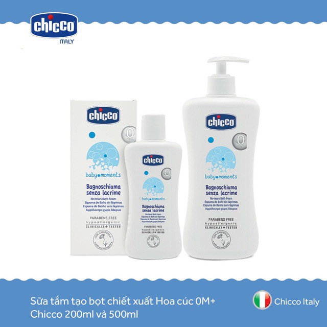 Sữa tắm gội Chicco chai 200ml / 500ml