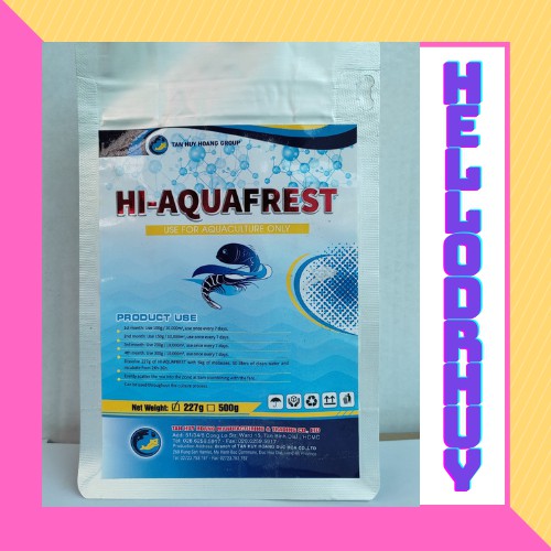 Chế Phẩm Sinh Học-Thuốc Thủy Sản-HI AQUAFREST-Hấp Thụ Khí Độc NH3, H2S, NO2-Ức Chế Sự Phát Triển Vi Sinh Vật - Gói 227g