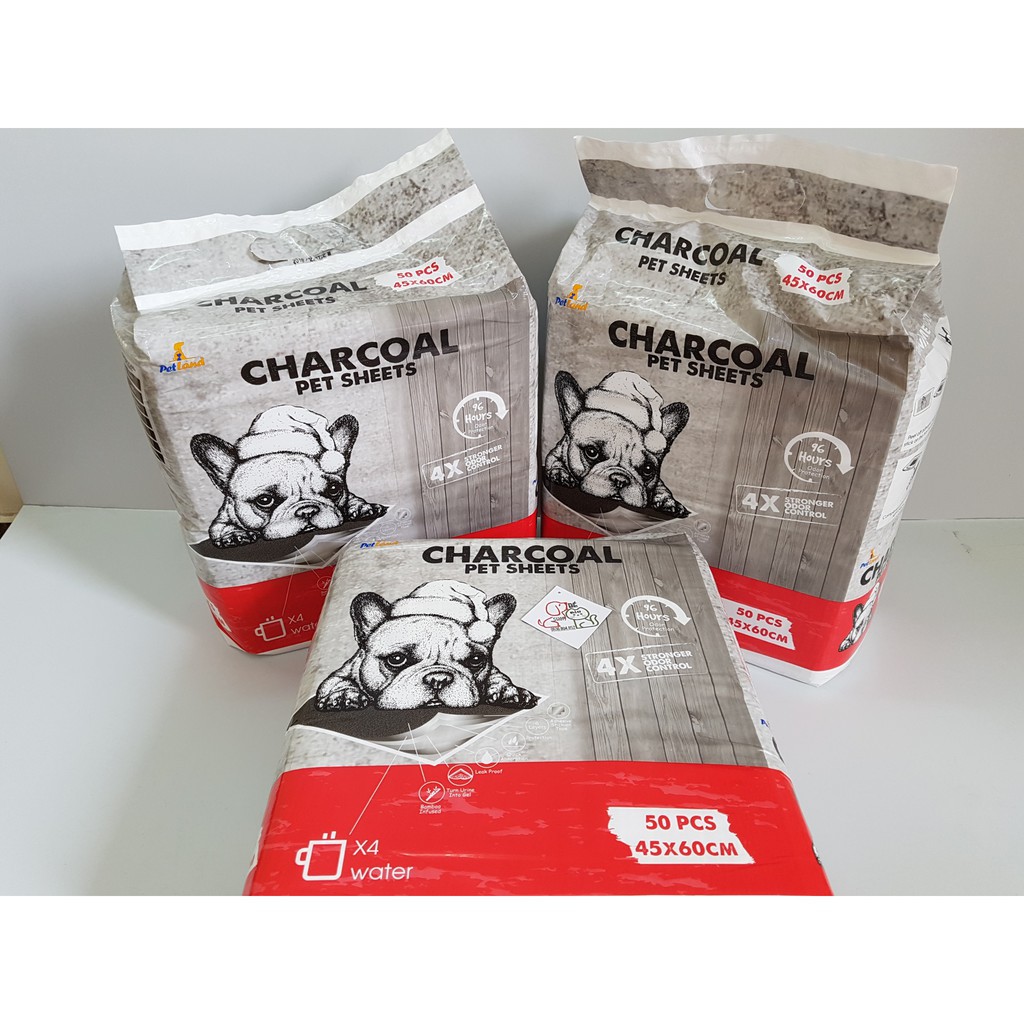 Bịch tấm lót vệ sinh than hoạt tính CHARCOAL 2 size (45x60cm - 50 miếng và 33x45cm - 100 miếng lót)