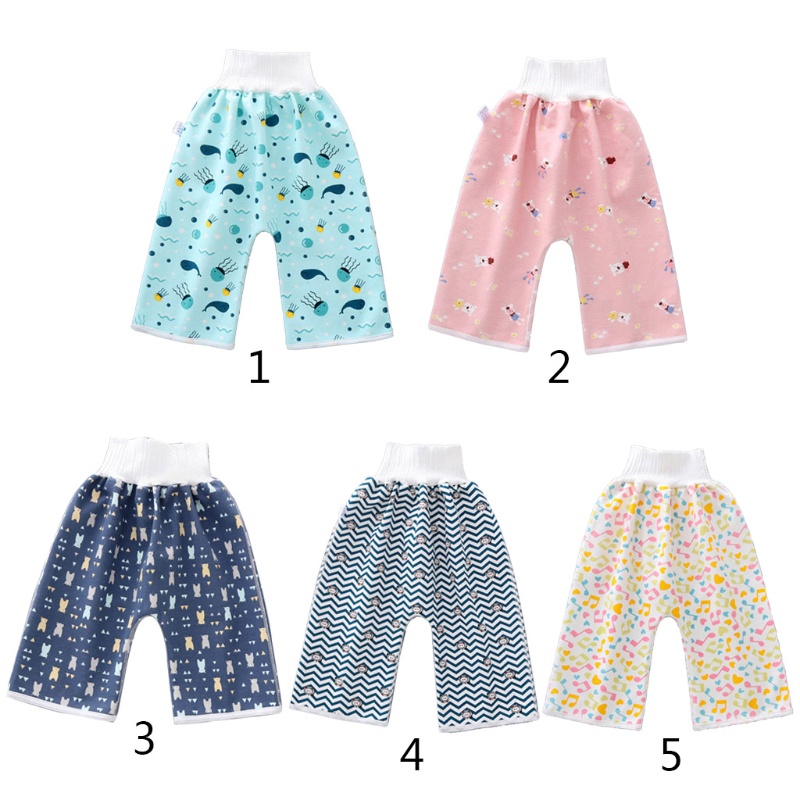 Quần Tã Dạng Váy Ngắn 2 Trong 1 Bằng Cotton Chống Nước Giặt Được Thoải Mái Cho Trẻ Em