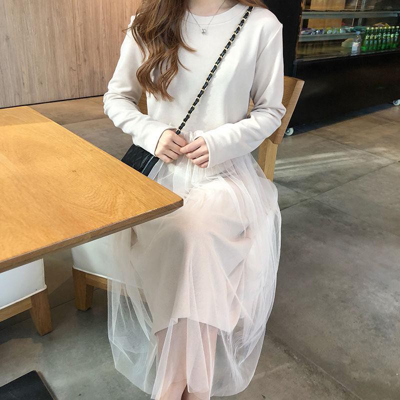 Đầm suông phối lưới dễ thương