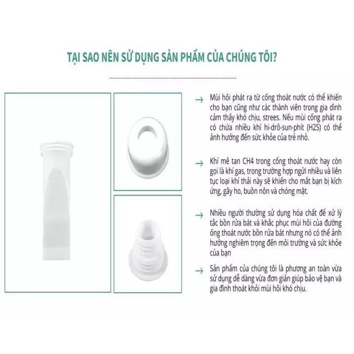 2 Bộ Ống Chặn Mùi Hôi Cống, Mùi Hố Ga, Khử Mùi Nhà Vệ Sinh, Nhà Tắm
