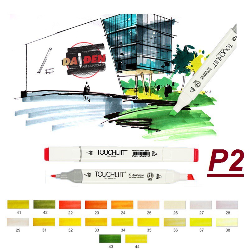 [DA ĐEN] P2 - Bút Marker Touch Liit 6 Bán Lẻ