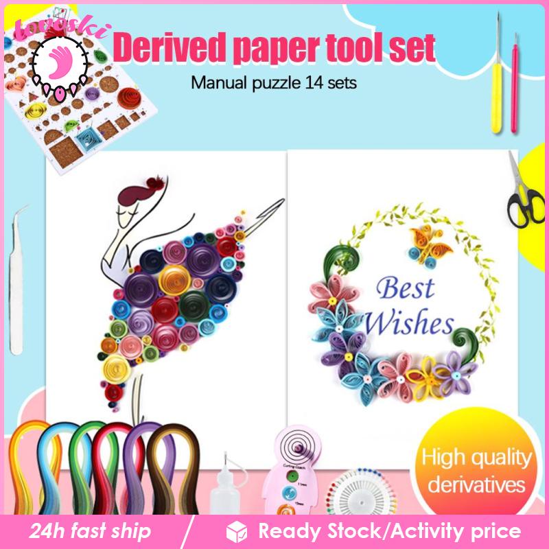 Bộ 14 Dải Giấy Cuốn Tạo Hình Thủ Công 8 Dải 600 Màu Sắc