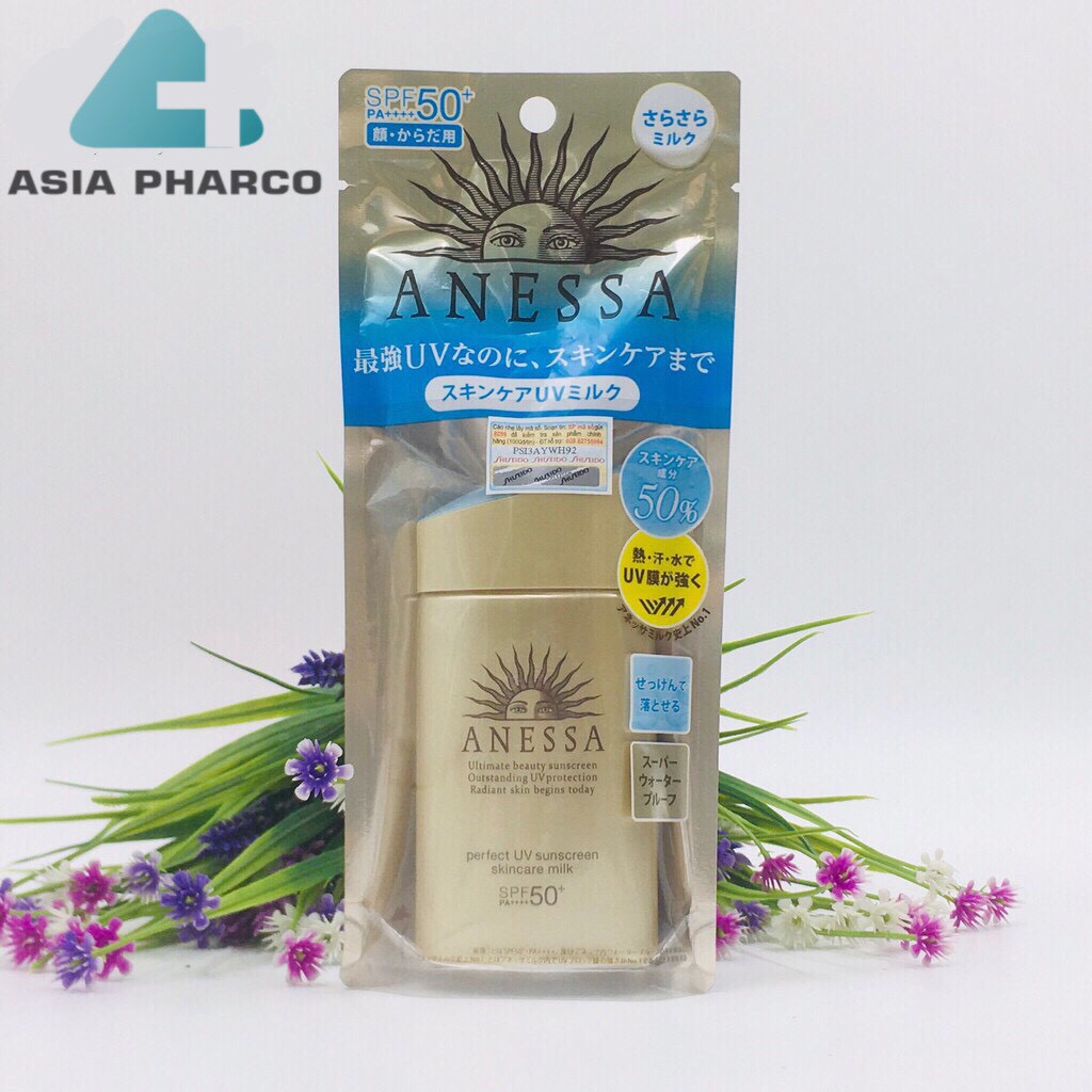 Sữa Chống Nắng Dưỡng Da Bảo Vệ Hoàn Hảo Anessa Perfect UV Sunscreen Skincare Milk SPF50+PA++++ 60mL