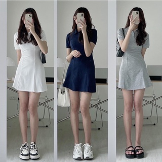Đầm thun polo nữ dáng ôm xoè 3 màu freesize Pumi