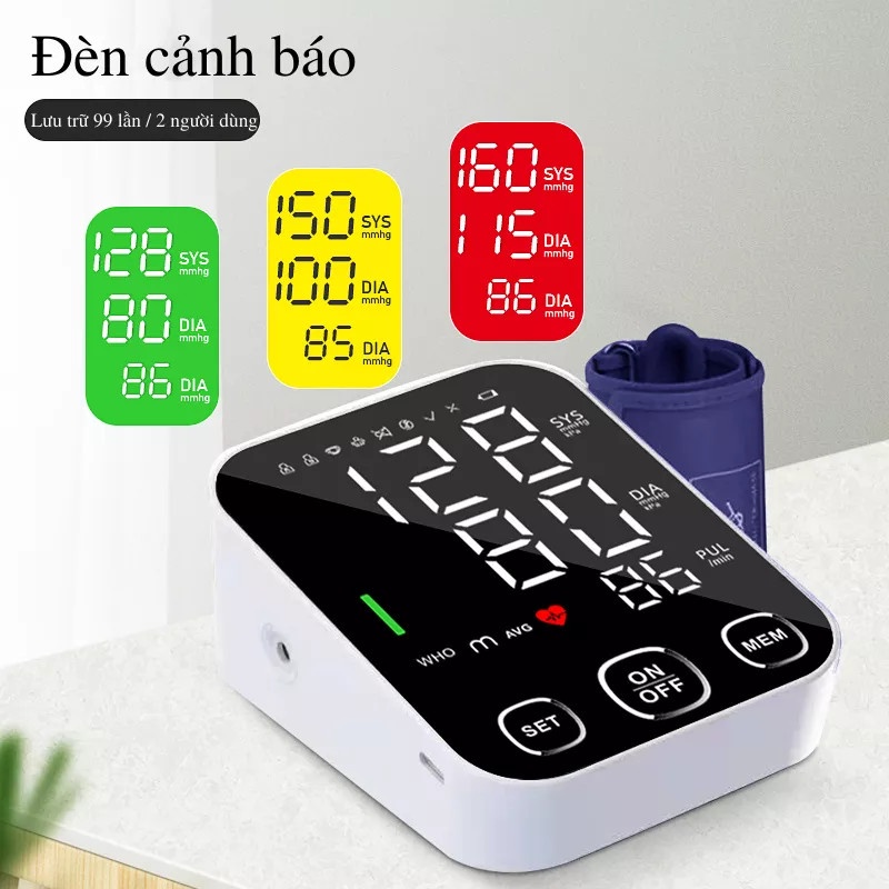 Máy đo huyết áp GrownTech BP-S03 máy đo huyết áp tự động màn hình LCD kỹ thuật số mang ra ngoài tiện lợi có giọng nói