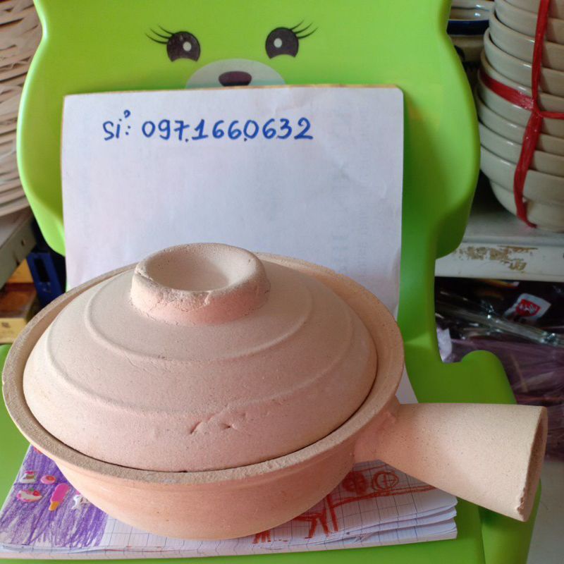 Nồi đất tráng men có tay cầm
