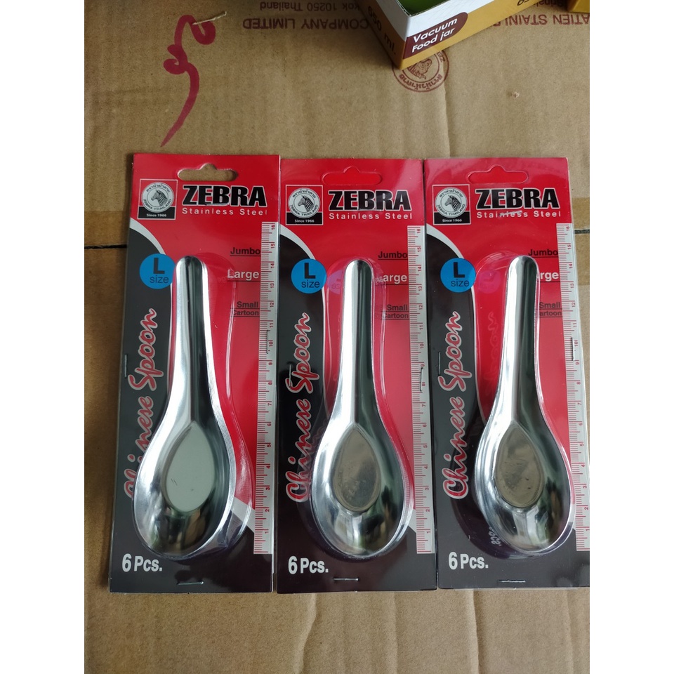 Vỉ 6 muỗng Zebra Thái Lan - 100180, inox 430 cao cấp hàng nhập khẩu