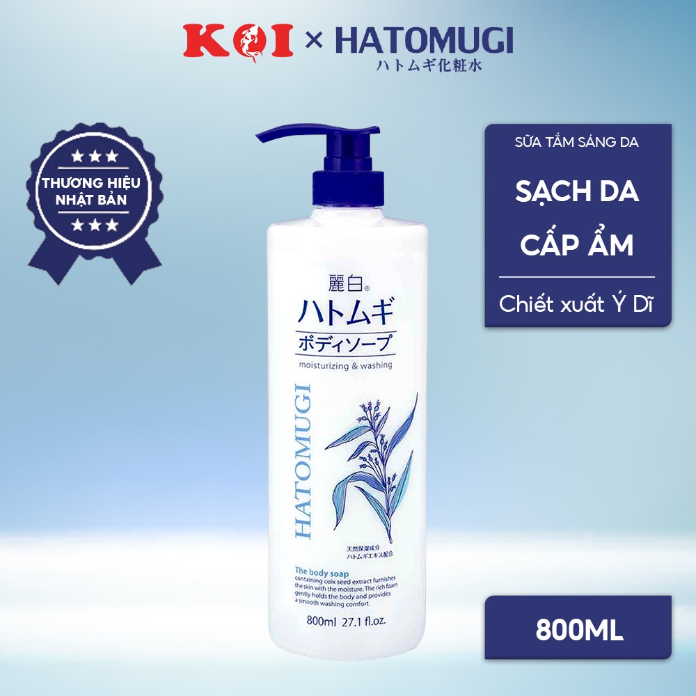 Sữa tắm sáng da Reihaku Hatomugi Moisturizing &amp; Washing The Body Soap 800ml