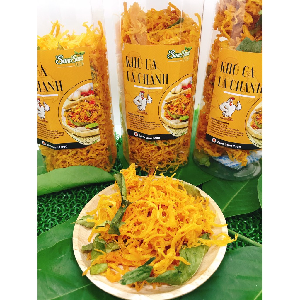 Khô Gà Lá Chanh Lon Pet 300g Sạch Chất Lượng Khô Gà Nguyên Chất 100% và Không Phẩm Màu Hóa Chất