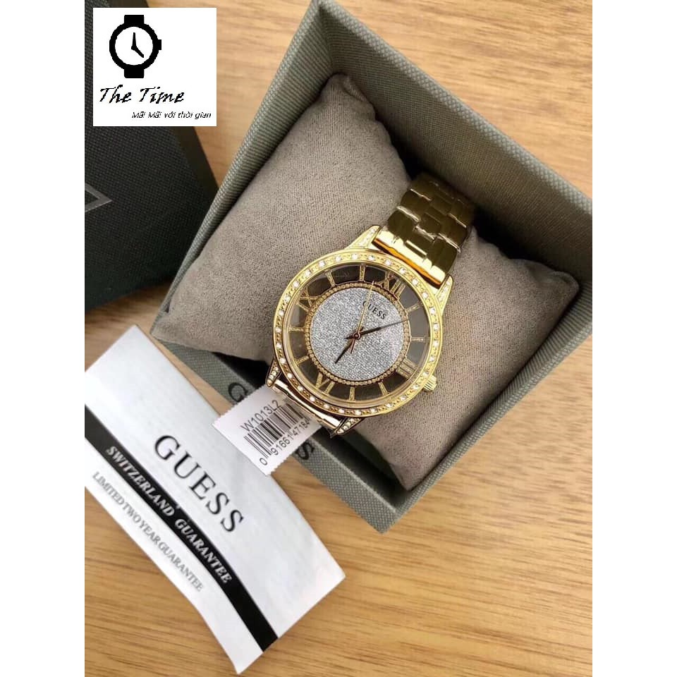 Đồng Hồ Nữ Guess Crystals Steel #W1013 case 38mm. 3atm