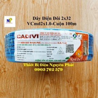 [CADIVI] Dây Điện Đôi 2x32 VCmd2x1.0 - Cuộn 100m