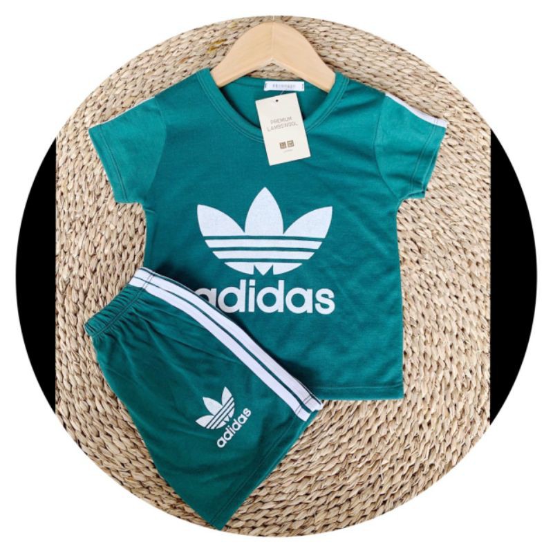 Bộ thể thao cộc tay Adidas Chất Cotton Thun Lạnh Cho Bé