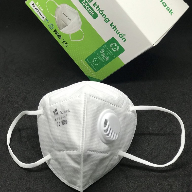 Khẩu trang N95 CÓ VAN THỞ 5 lớp lọc 95% bụi mịn PM2.5, đệm mũi, hàng Việt Nam xuất khẩu | BigBuy360 - bigbuy360.vn
