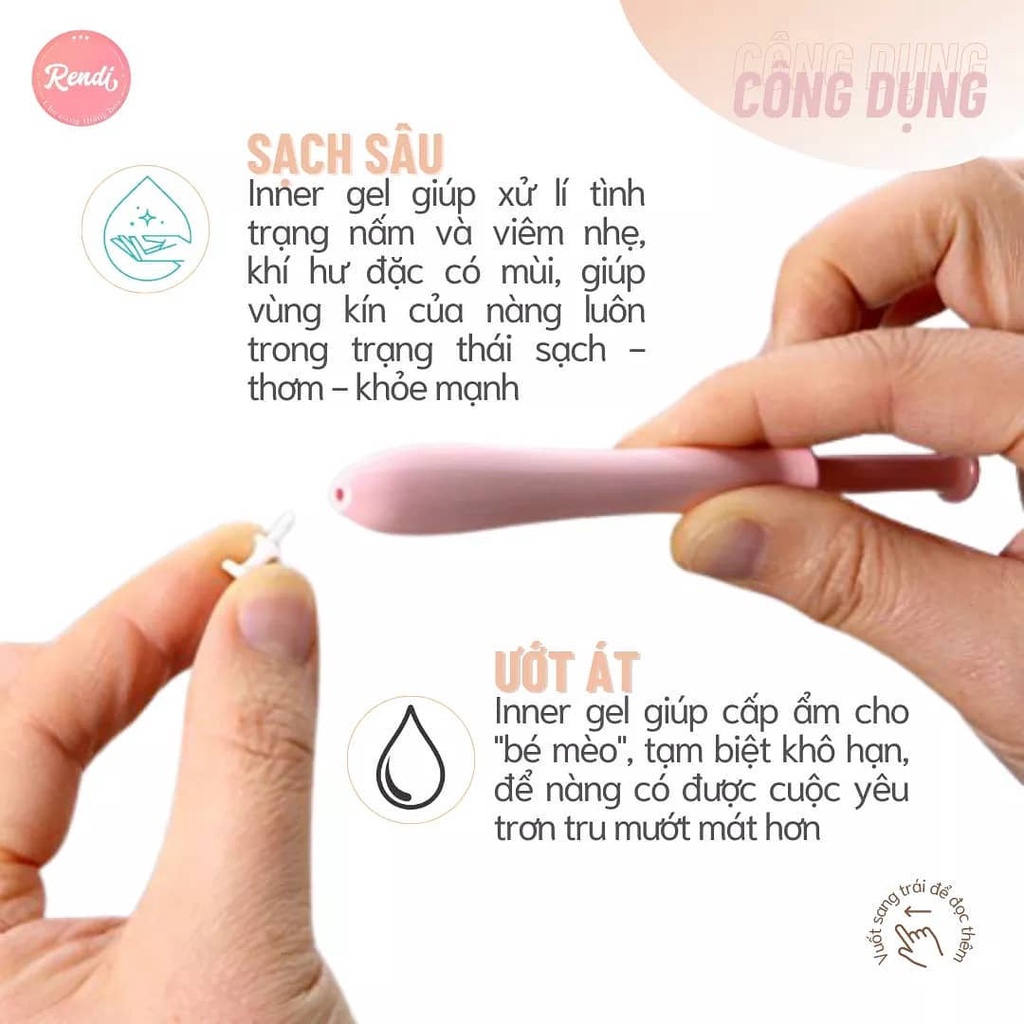 Gel Inner đũa thần vệ sinh vùng kín se khít, dễ chịu Hàn Quốc (Gói 6 ống) | Rendi Store