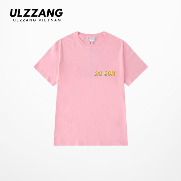 Áo thun tay lỡ ULZZANG cotton dáng unisex form rộng in hình sài gòn 😘