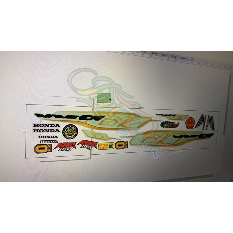 Tem rời xe wave alpha xanh cốm ghép crom