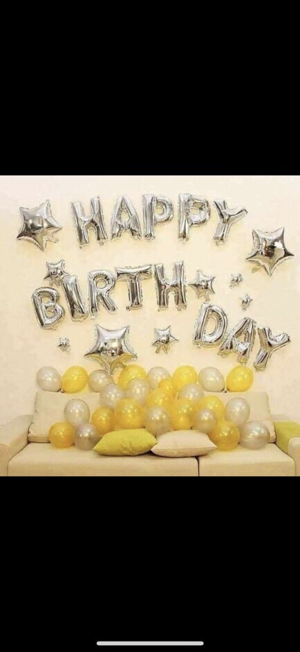 [TẶNG 2 SỐ] Set happy birthday kèm bóng nhũ - chat với shop để chọn màu