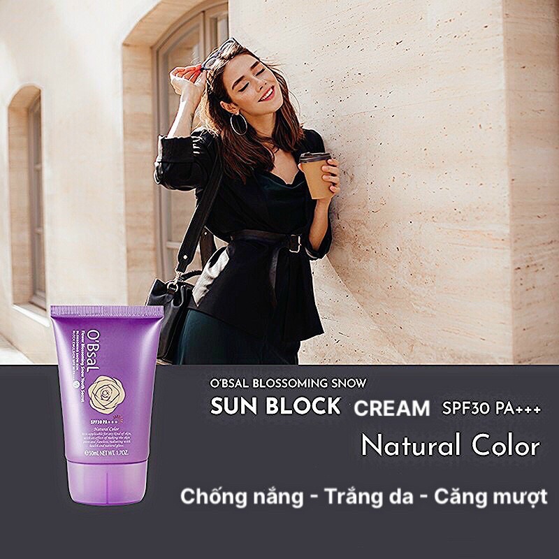Kem chống nắng trắng da, xoá nám ngừa lão hoá O'Bsal Sun Block Cream 50ml