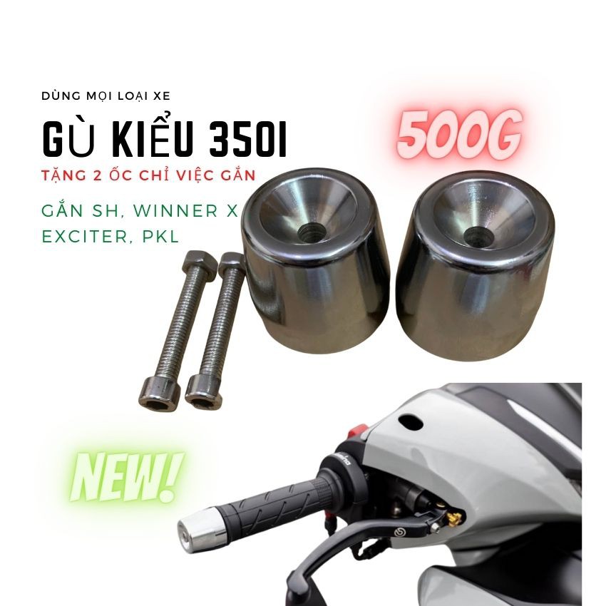 Gù Đối Trọng 500g Tay Lái Kiểu SH 350i-Giá 1 Cặp
