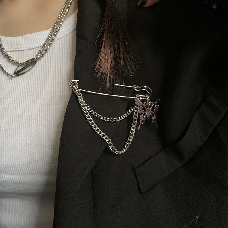 Trâm Cài Áo Dây Xích Phong Cách Harajuku Sang Trọng Cho Nữ