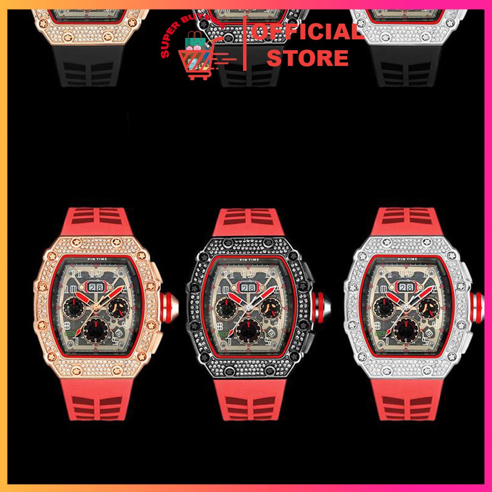 Đồng hồ nam Pin Time mặt vuông