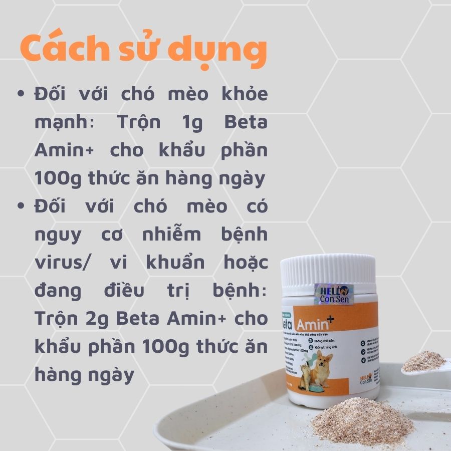 Combo ECOPETS phục hồi sức khoẻ hổ trợ đường ruột tăng đề kháng chó mèo BETA  AMIN &amp; Men vi sinh BIOLINE G1 - 50gr