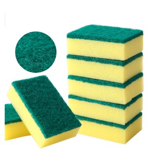 [ Xả Kho ] Combo 10 Miếng cọ rửa chén bát xanh vàng tiện dụng - Miếng bọt biển cọ rửa xoong nồi