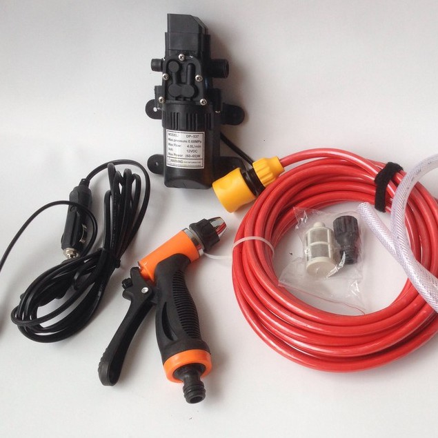 Bộ bơm áp lực mini 12v DC dùng cho rửa xe ô tô, xe máy, phun sương, tưới cây...