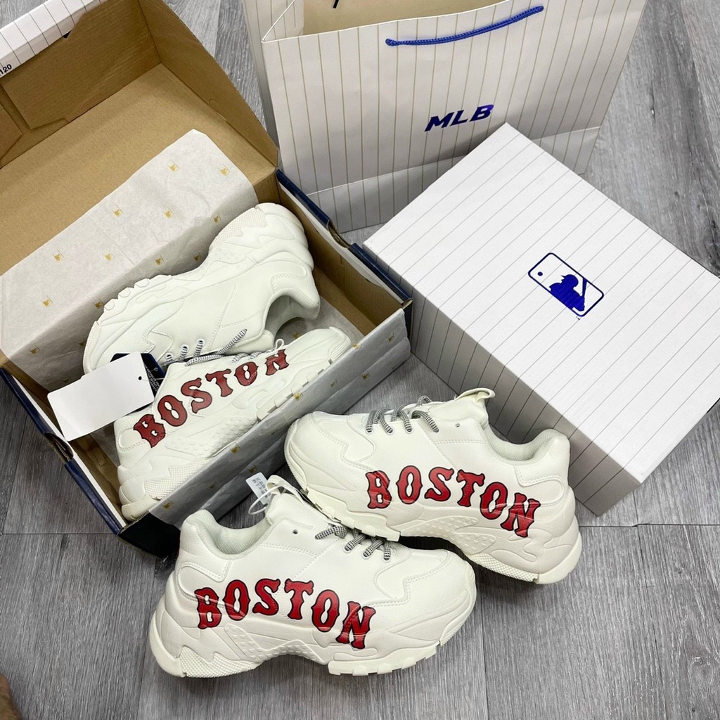 Giày Thể Thao MLB đế độn với 5 mẫu hot 2022,Giày sneaker cao cấp MLB NY vàng - LA xanh dương - Boston nam nữ chuẩn 1:1