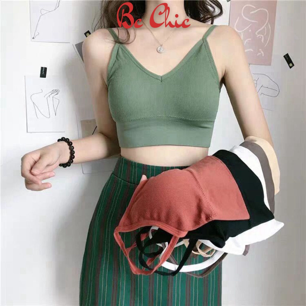 Áo Lót Nữ - Áo Bra Nữ 2 dây tập gym chữ U hở lưng 2 dây không gọng nâng ngực gợi cảm co giãn BC_CHIC LINGERIE