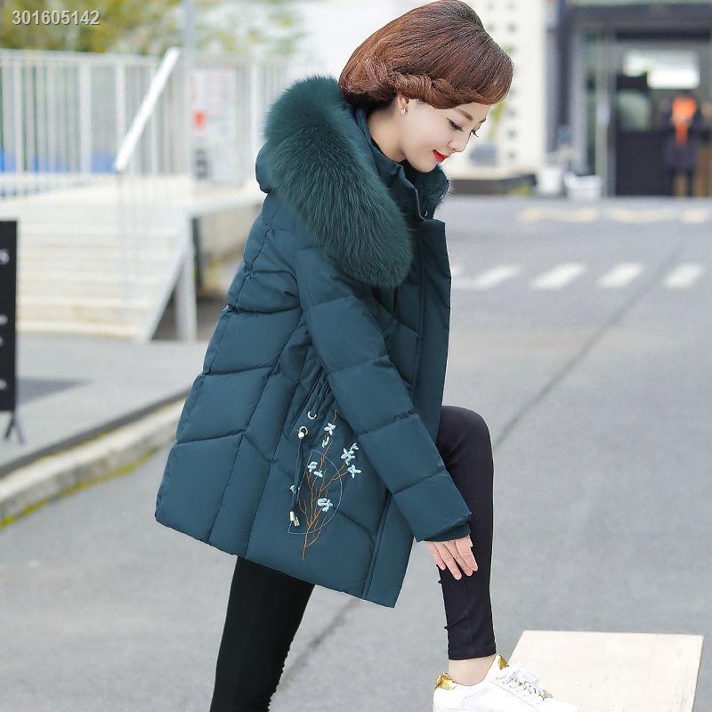 Áo khoác phao đệm cotton dày thời trang thu đông mới dành cho phụ nữ trung niên 40-60 tuổi 2021