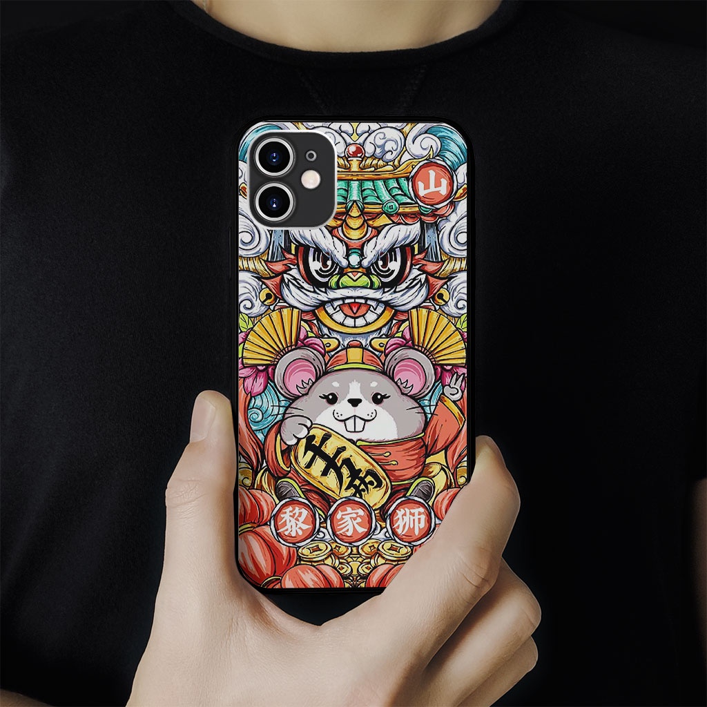 Ốp Lưng iphone in hình chuột con  và lân sư ECOMEX dòng 5 6 7 8 Plus 11 12 Pro Max X Xr MYS20220276