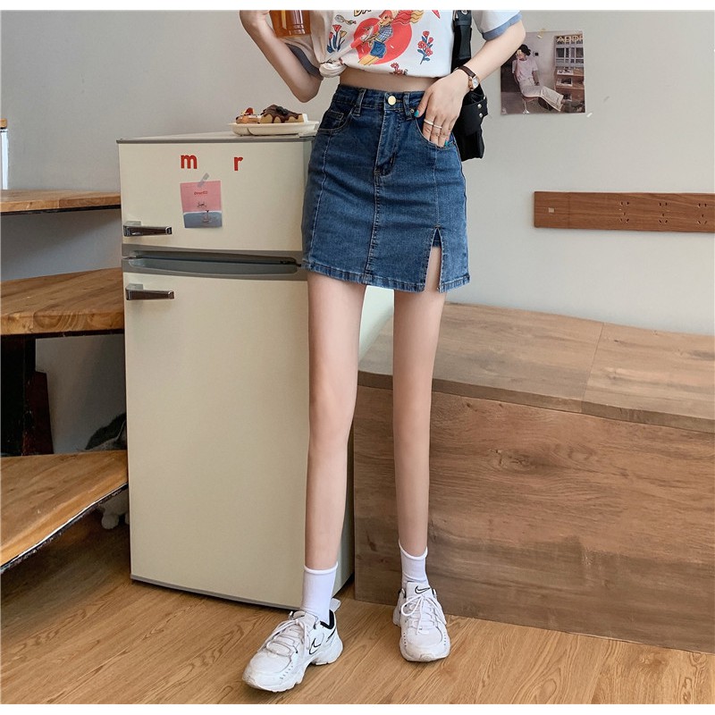 Xiaozhainv Chân Váy Bằng Vải Jeans Kiểu Dáng Chữ A Thời Trang Quyến Rũ Cho Nữ | BigBuy360 - bigbuy360.vn