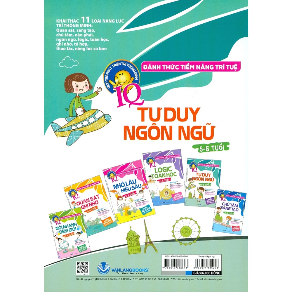 Sách - Đánh Thức Tiềm Năng Trí Tuệ - Tư Duy, Ngôn Ngữ 5-6 Tuổi - VLG