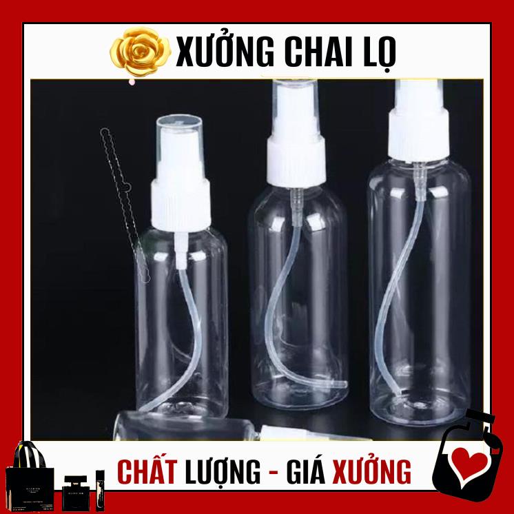 Chai Xịt Phun Sương ❤ TOP GIÁ RẺ ❤ [50ml] Chai lọ nhựa pet xịt phun sương chiết mỹ phẩm ,Xưởng Chai Lọ