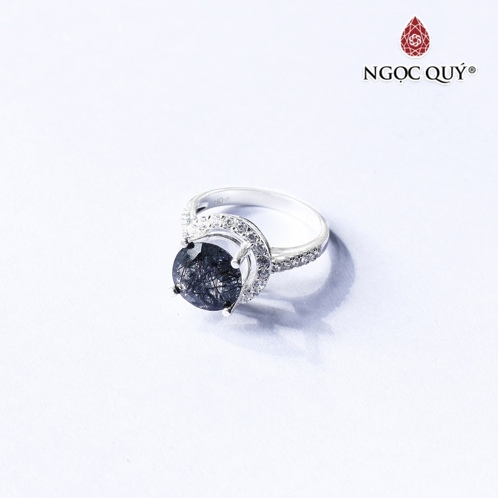 Nhẫn bạc nữ đính TA tóc cao cấp - Ngọc Quý