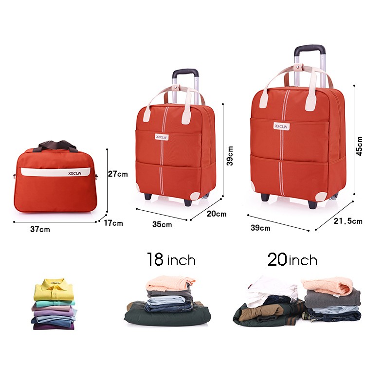 Sẵn Vali du lịch 20inch CÓ BÁNH XE KÉO TAY tặng kèm túi xách XXCLW RE0358 - vali kéo 20inch
