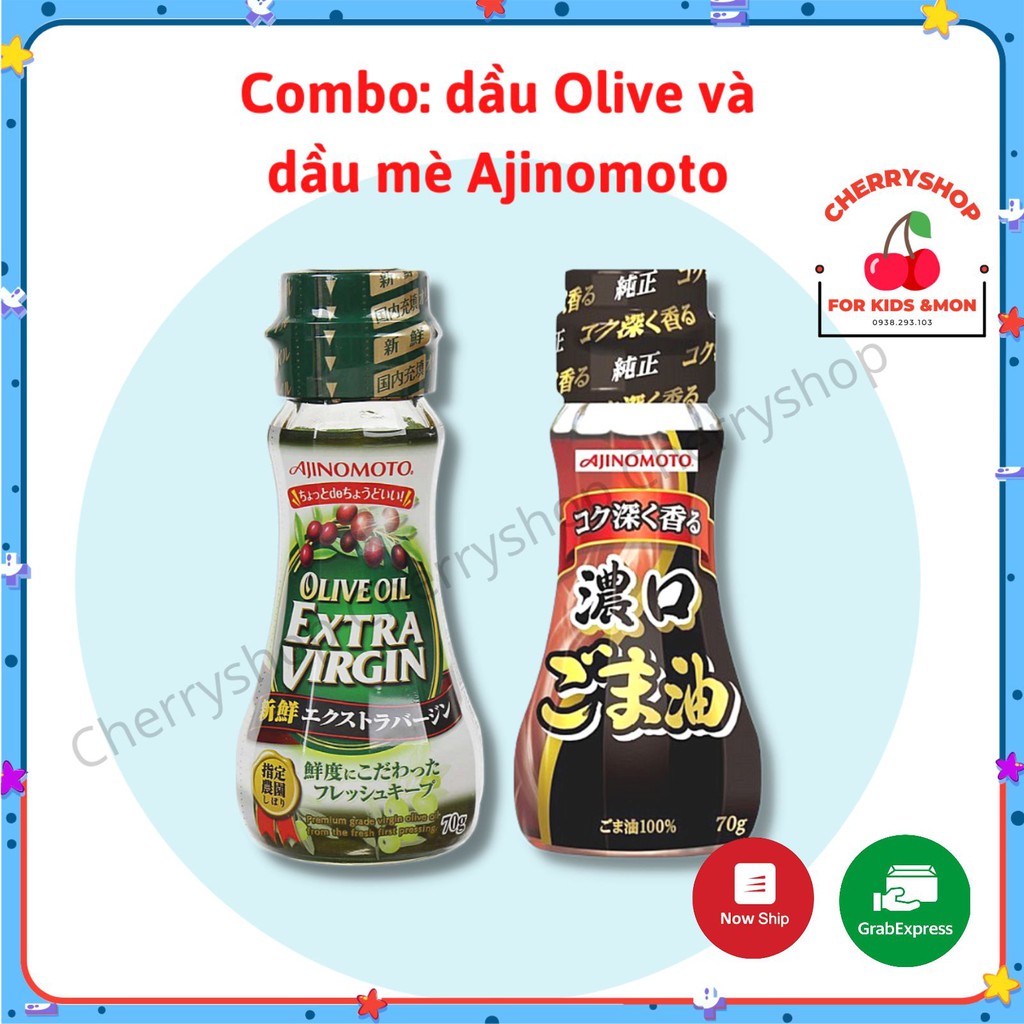 Combo Dầu Mè và Dầu Olive Ajinomoto Cho Bé - Loại 70gram