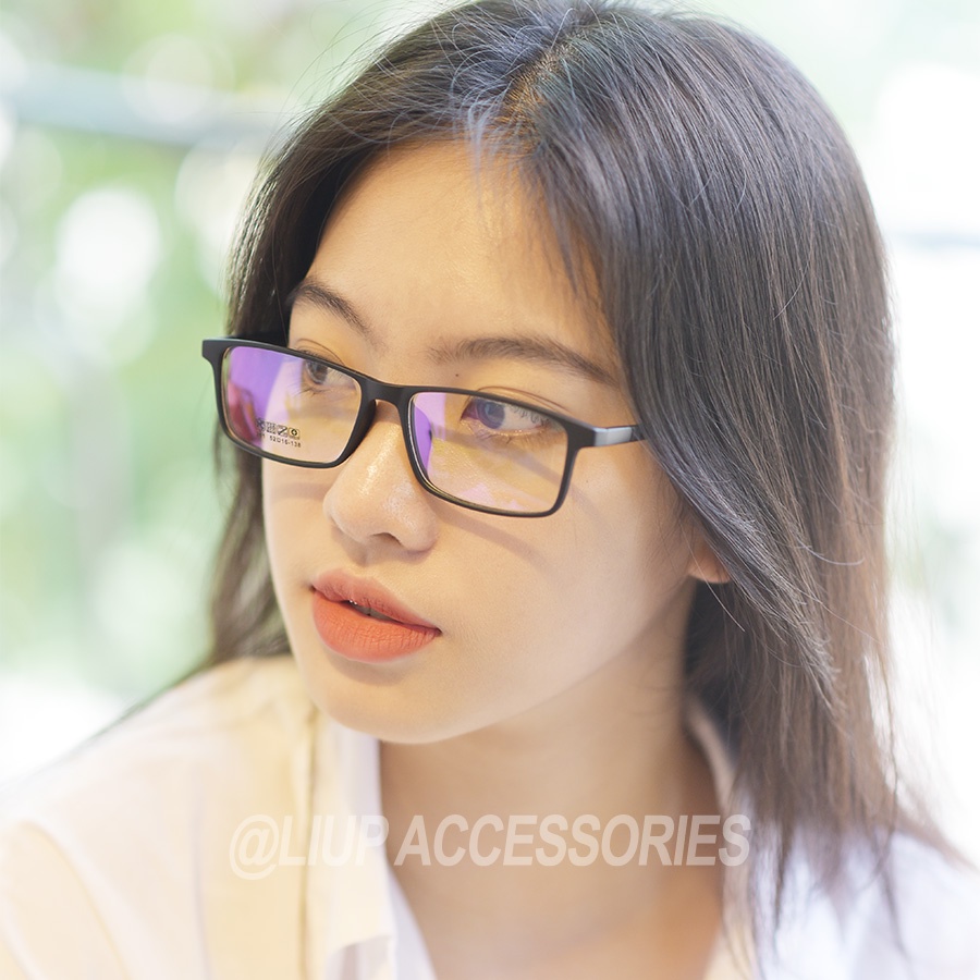 Gọng kính cận dáng chữ nhật nhựa dẻo thanh mảnh nam nữ Liup eyewear 201 thời trang unisex