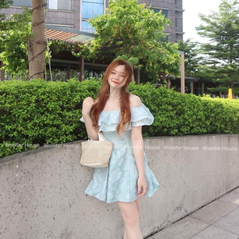 🌸🌸Váy trễ vai tơ hoa bèo xinhh hết nút❤❤